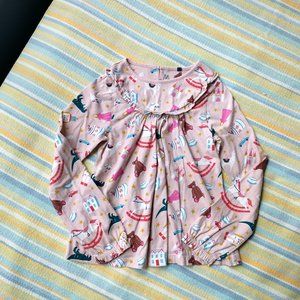 ⭐ Mini Boden Christmas Holiday Toy Blouse size 11-12